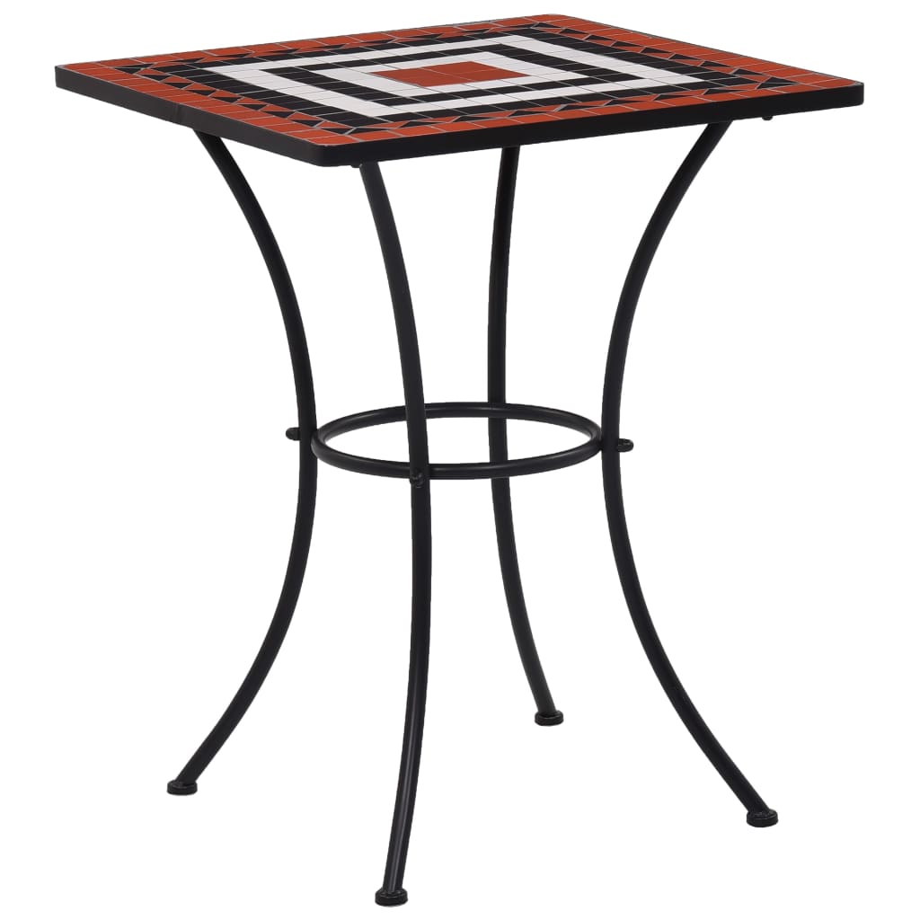 Mosaik-Bistrotisch Terrakotta und Weiss 60 cm Keramik